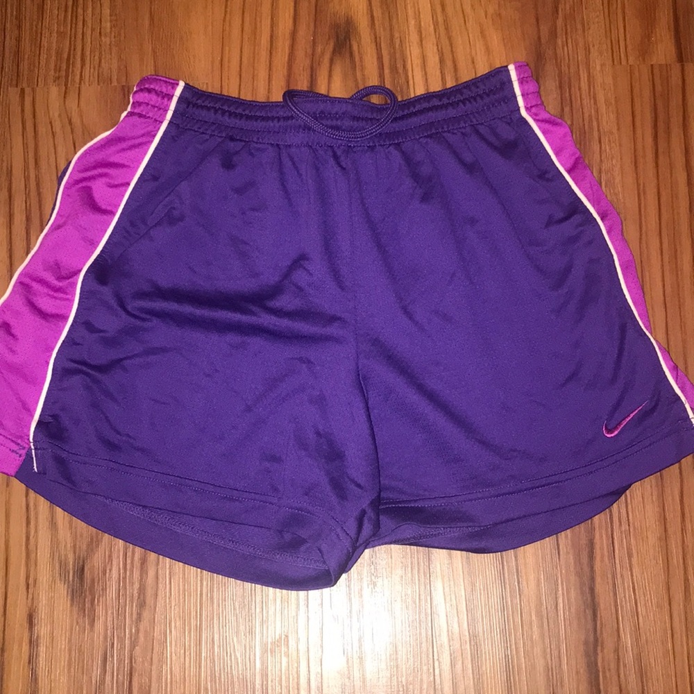 Purple white and light purple Nike shorts